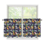 Tropical Zebra Giraffe Pattern Print Tier Curtains