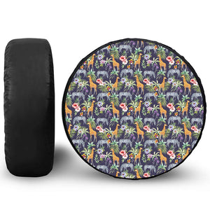 Tropical Zebra Giraffe Pattern Print Tire Cover