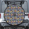 Tropical Zebra Giraffe Pattern Print Tire Cover With Camera Hole