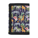 Tropical Zebra Giraffe Pattern Print Trifold Wallet