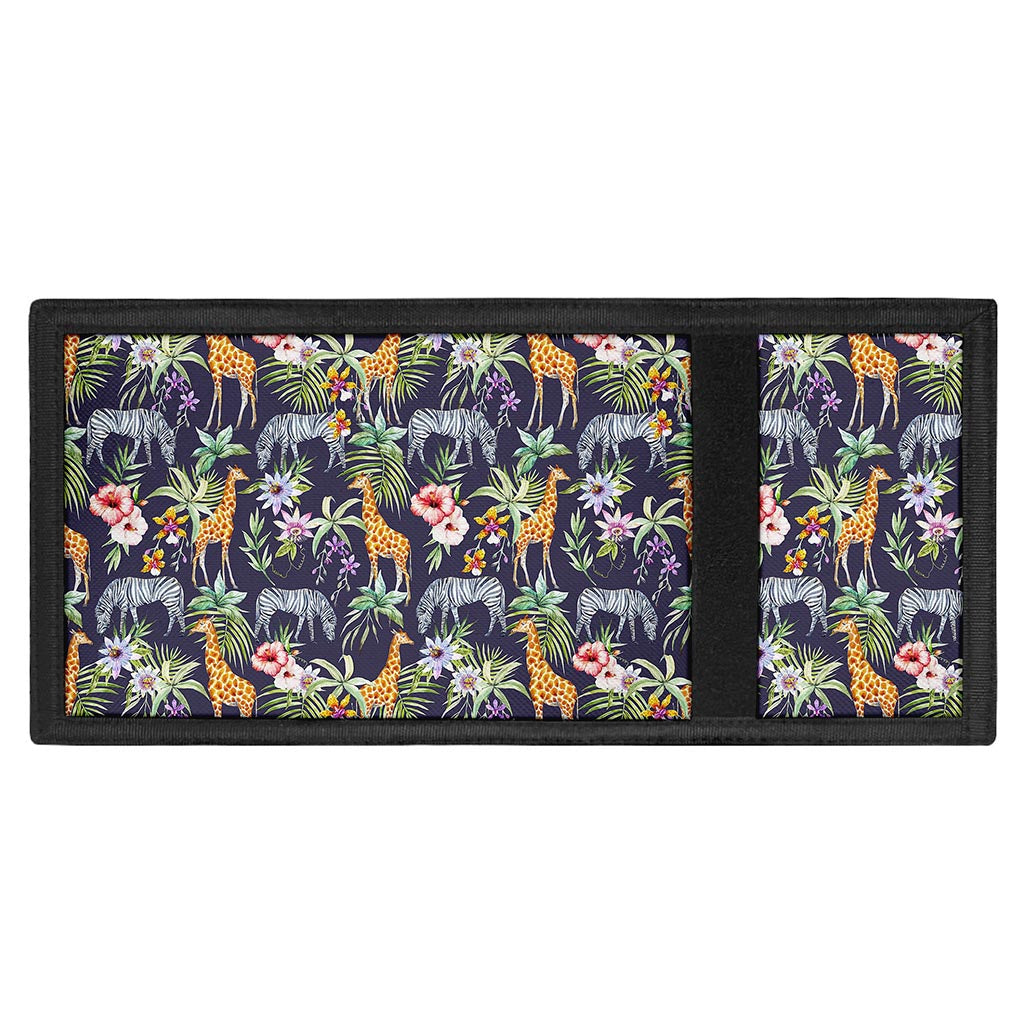 Tropical Zebra Giraffe Pattern Print Trifold Wallet