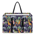 Tropical Zebra Giraffe Pattern Print Utility Tote Bag