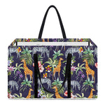 Tropical Zebra Giraffe Pattern Print Utility Tote Bag