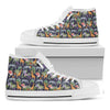 Tropical Zebra Giraffe Pattern Print White High Top Sneakers