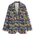 Tropical Zebra Giraffe Pattern Print Women's Blazer