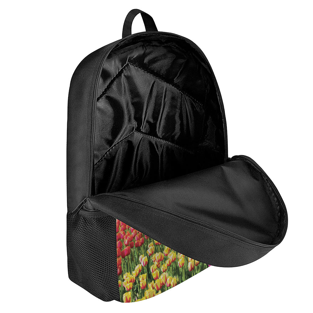 Tulip Field Print 17 Inch Backpack