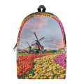 Tulip Field Print School Backpack
