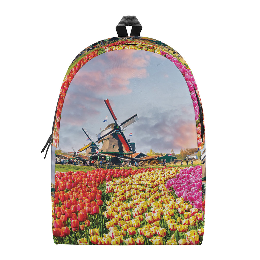Tulip Field Print Backpack