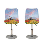 Tulip Field Print Bar Stool Covers