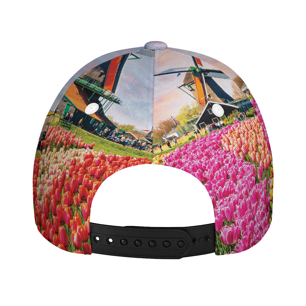 Tulip Field Print Baseball Cap