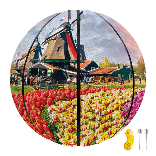Tulip Field Print Basketball