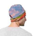 Tulip Field Print Beanie
