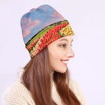 Tulip Field Print Beanie