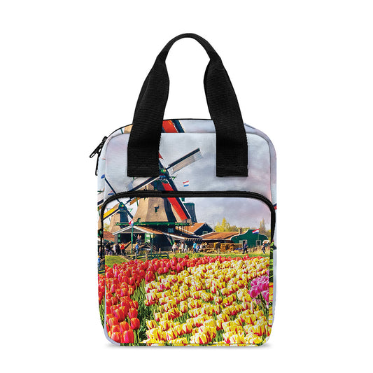 Tulip Field Print Bible Tote Bag