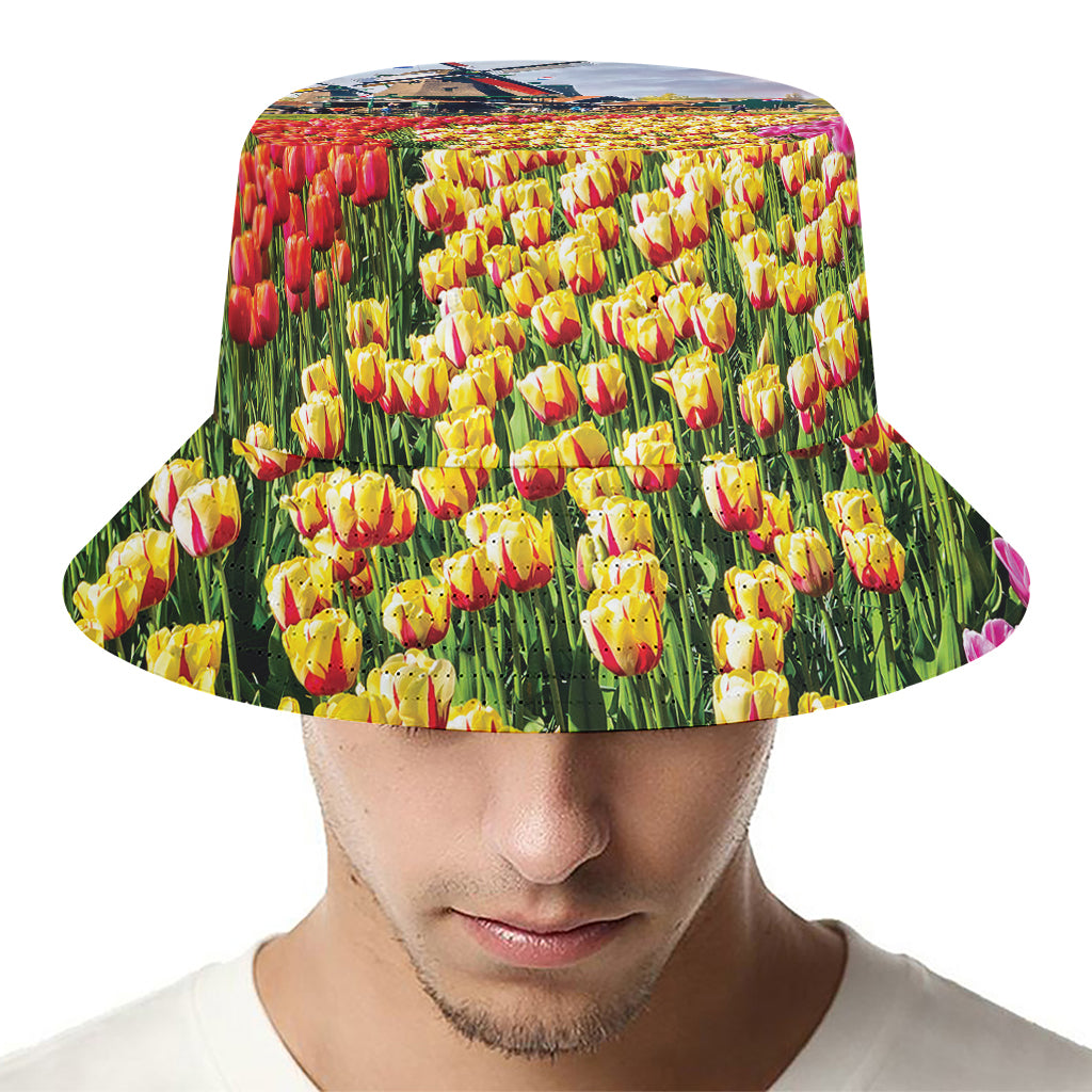 Tulip Field Print Bucket Hat