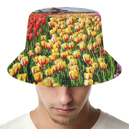Tulip Field Print Bucket Hat