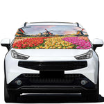 Tulip Field Print Car Windshield Snow Cover