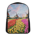Tulip Field Print Casual Backpack