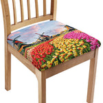 Tulip Field Print Chair Cushion Cover