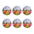 Tulip Field Print Coaster Set