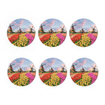Tulip Field Print Coaster Set