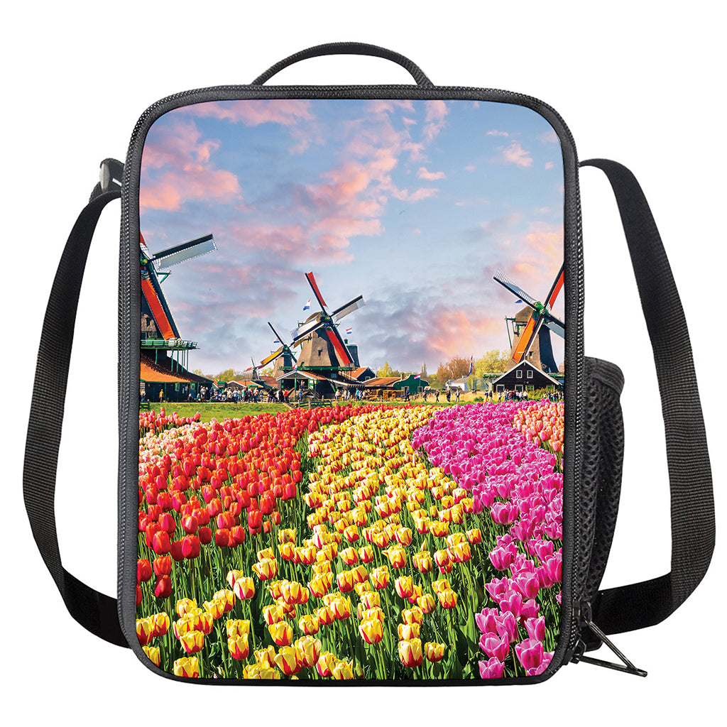 Tulip Field Print Crossbody Lunch Bag
