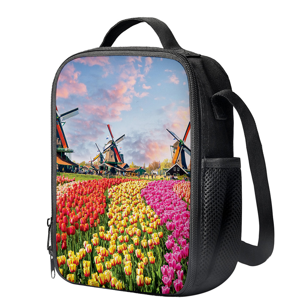 Tulip Field Print Crossbody Lunch Bag