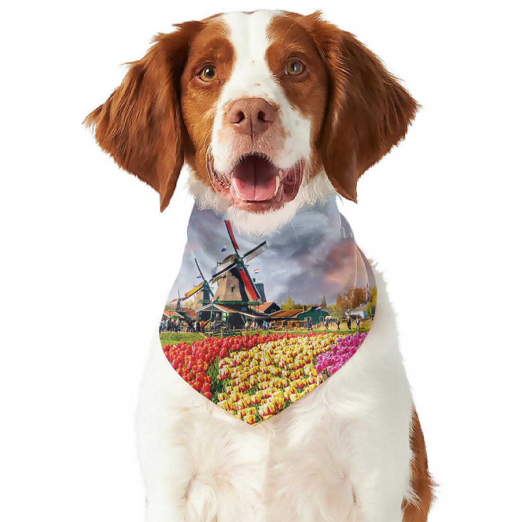 Tulip Field Print Dog Bandana