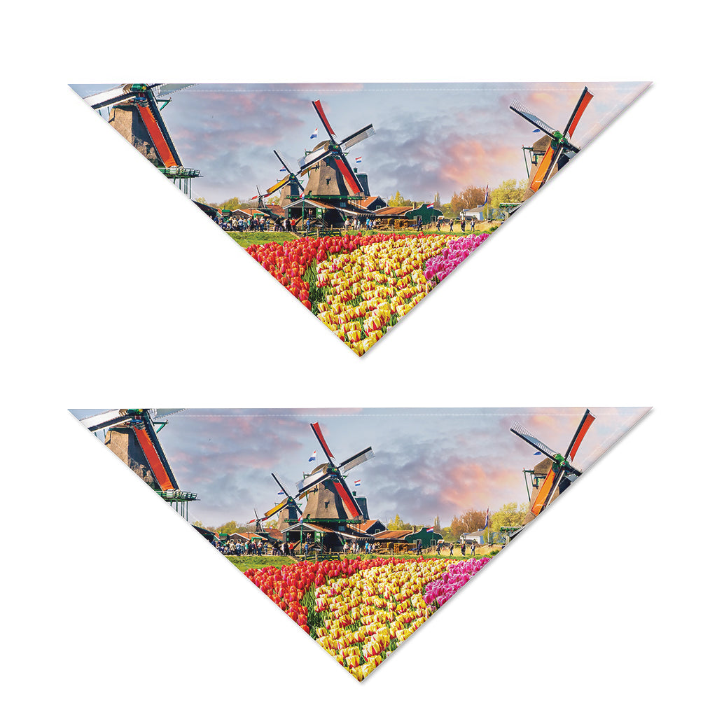 Tulip Field Print Dog Bandana