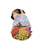 Tulip Field Print Dog Zip Up Jacket