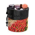 Tulip Field Print Drawstring Makeup Bag