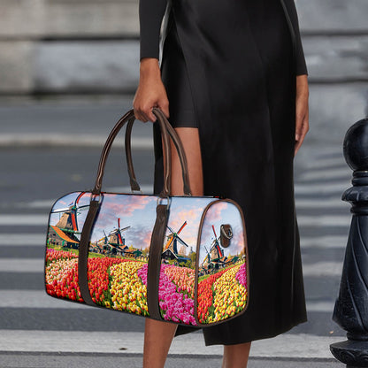 Tulip Field Print Duffle Bag