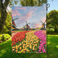 Tulip Field Print Garden Flag