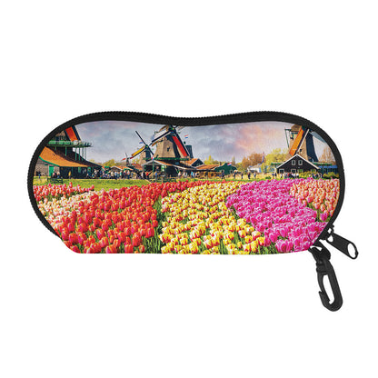 Tulip Field Print Glasses Case