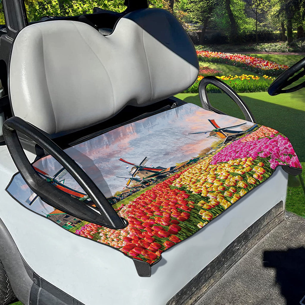 Tulip Field Print Golf Cart Seat Cover