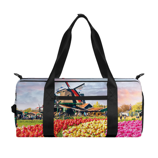 Tulip Field Print Gym Bag