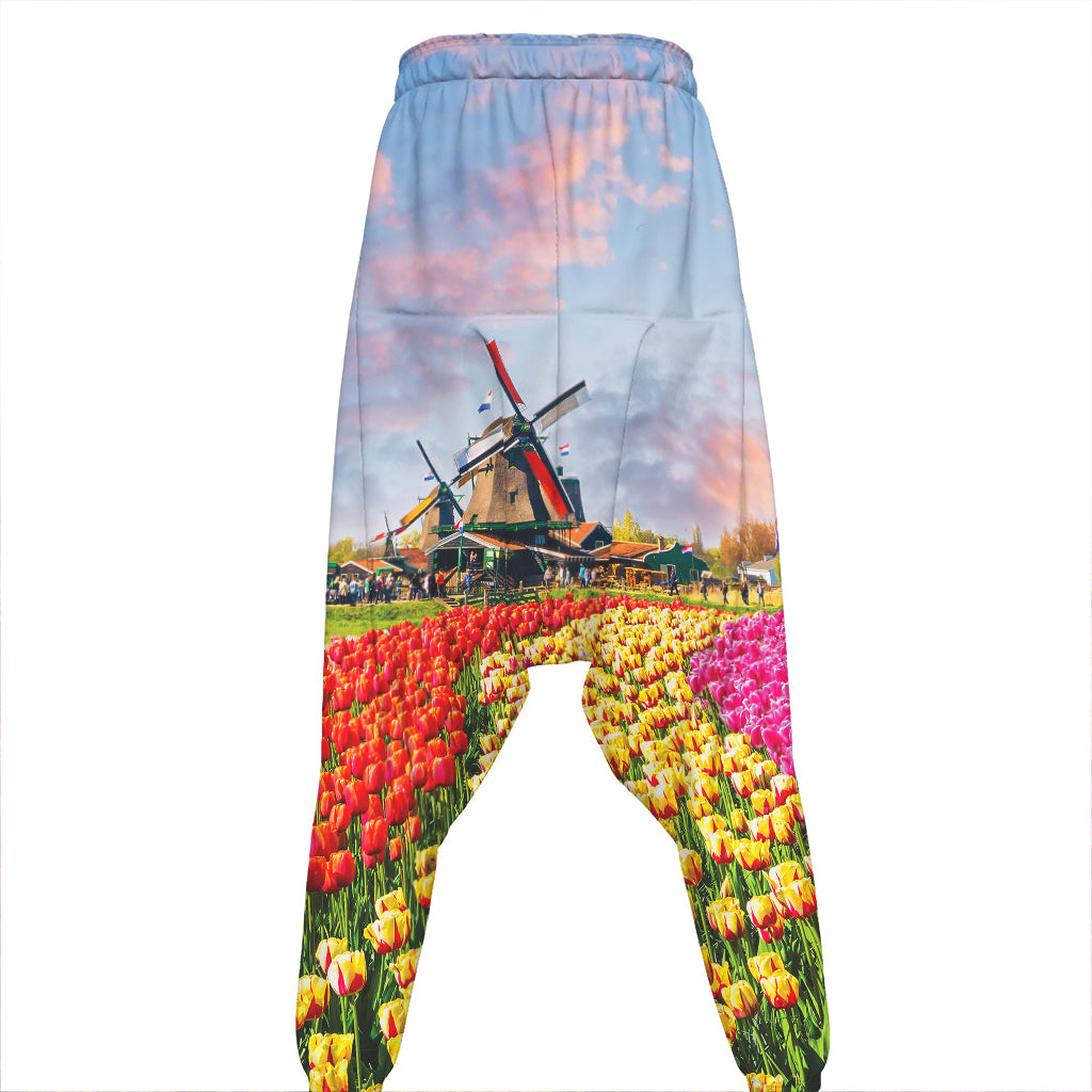 Tulip Field Print Hammer Pants