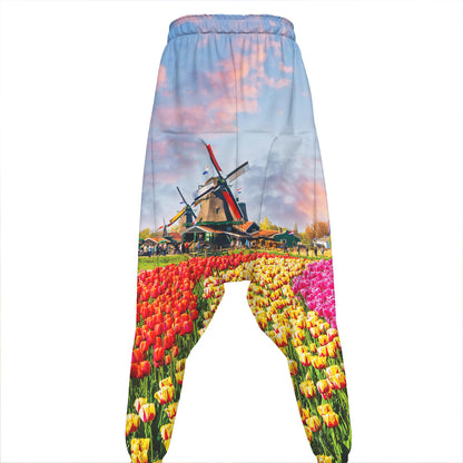 Tulip Field Print Hammer Pants