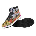 Tulip Field Print High Top Leather Sneakers
