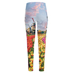 Tulip Field Print High-Waisted Pocket Leggings