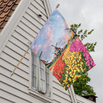 Tulip Field Print House Flag
