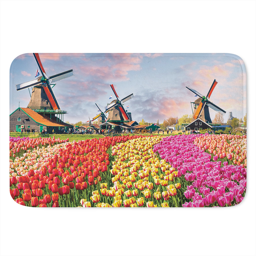 Tulip Field Print Indoor Door Mat