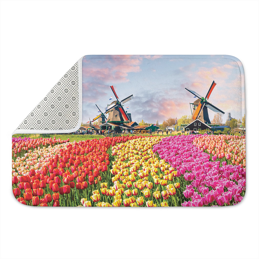 Tulip Field Print Indoor Door Mat