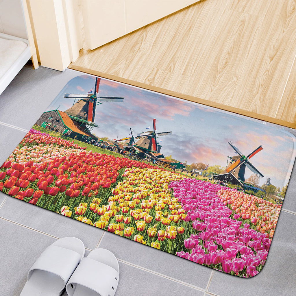 Tulip Field Print Indoor Door Mat