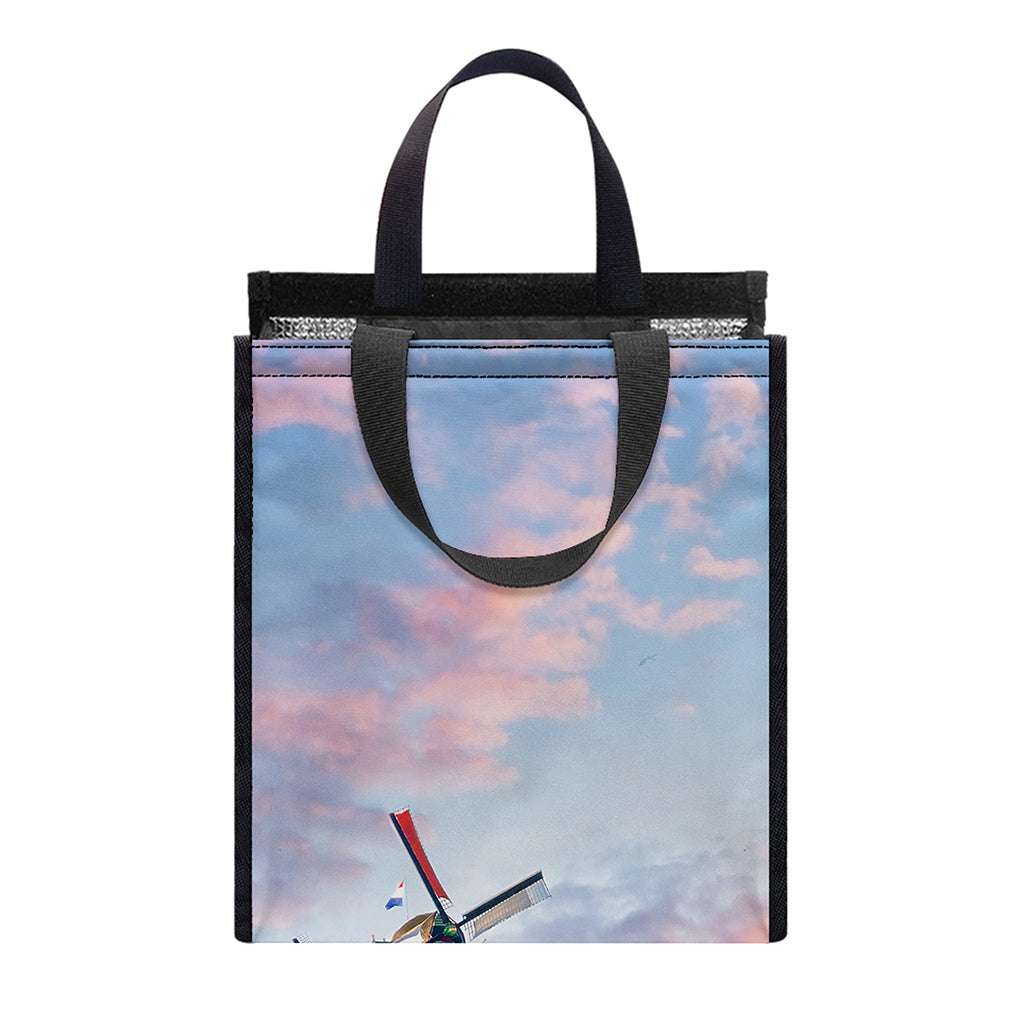Tulip Field Print Insulated Lunch Tote