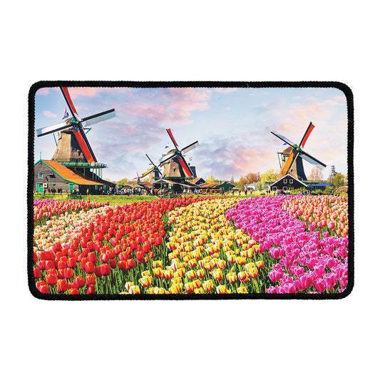 Tulip Field Print Kitchen Mat