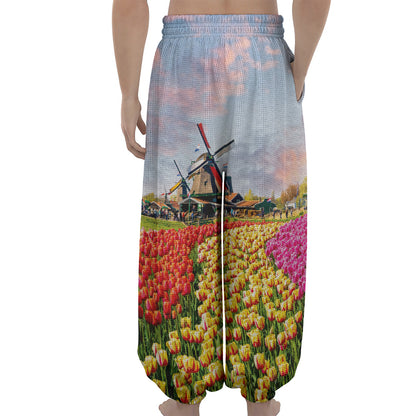 Tulip Field Print Lantern Pants