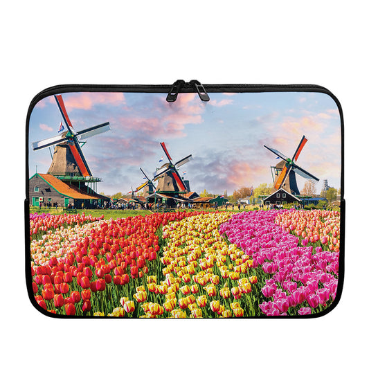 Tulip Field Print Laptop Sleeve