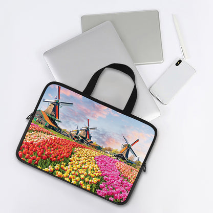Tulip Field Print Laptop Sleeve With Handle