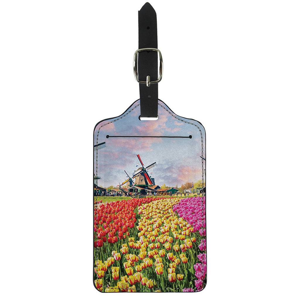 Tulip Field Print Luggage Tag
